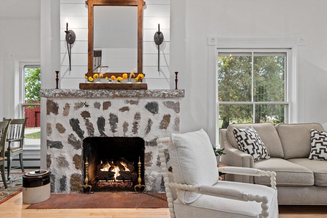 Gas fireplace perfect for cool nights